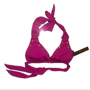 NWT Vix Paula Hermanny Fuchsia Studded Bikini Top